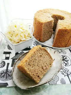 強力粉で作る☆ほうじ茶シフォンケーキ-レシピのメイン写真