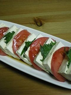 カプレーゼ?!トマトと豆腐の和風サラダ-レシピのメイン写真