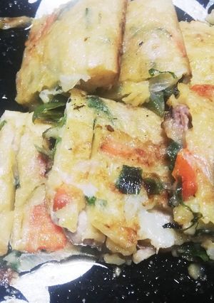 貴女風味で小麦粉チヂミ焼き♥ゆりさん風-レシピのメイン写真