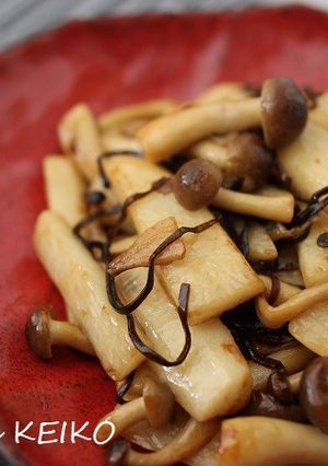 長いもとしめじの塩昆布バター炒め-レシピのメイン写真