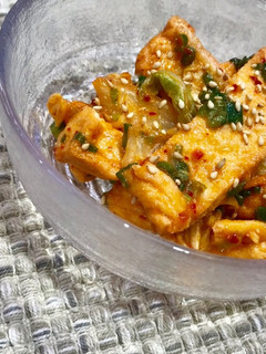 簡単おつまみ!宅飲みに油揚げのキムチ和え-レシピのメイン写真