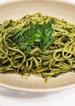 簡単‼️春菊のジェノベーゼ風パスタ♥️-レシピのメイン写真