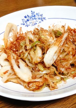 簡単!ネギと竹輪の炒め物-レシピのメイン写真