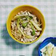 鶏と白滝と独活(皮と穂先)の旨々炒め煮