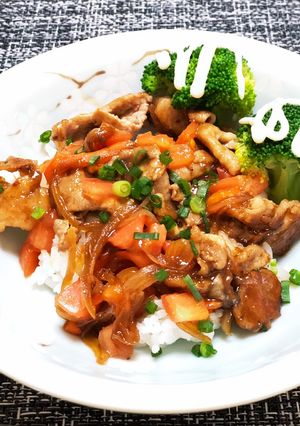 豚肉のバルサミコソース丼-レシピのメイン写真