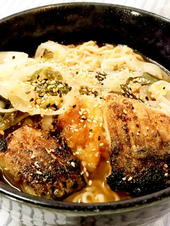 カリッと揚げ鯖たっぷり長ネギのせラーメン-レシピのメイン写真