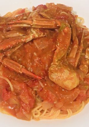 ワタリガニのトマトクリームパスタ-レシピのメイン写真