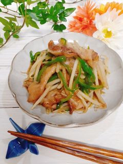 シャキッともやしと豚バラの青椒肉絲 風-レシピのメイン写真