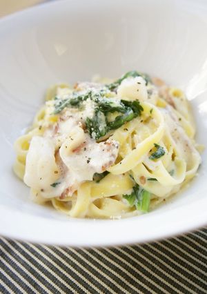 春待ち＊春菊とベーコンのクリームパスタ-レシピのメイン写真