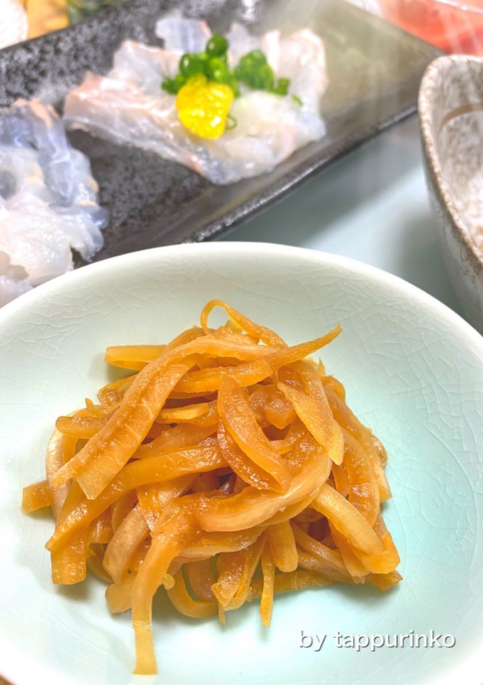 副菜　簡単　大根の皮と生姜のピリ辛炒め煮-レシピのメイン写真