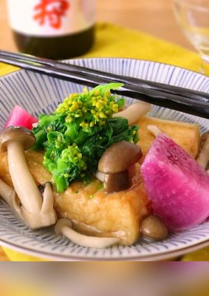 紅くるり入り野菜餡かけ厚揚げステーキ-レシピのメイン写真