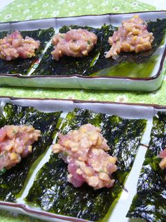 おうち居酒屋★マグロと納豆の韓国海苔巻き-レシピのメイン写真
