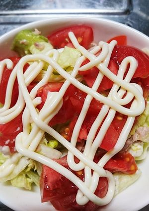 レタスとトマトの簡単サラダ(^○^)-レシピのメイン写真