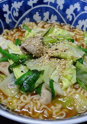 味噌もつ入りごまラーメン-レシピのメイン写真