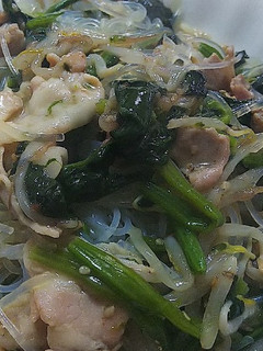 豚肉とほうれん草の春雨煮-レシピのメイン写真