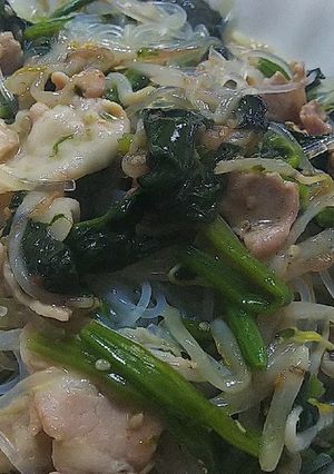 豚肉とほうれん草の春雨煮-レシピのメイン写真