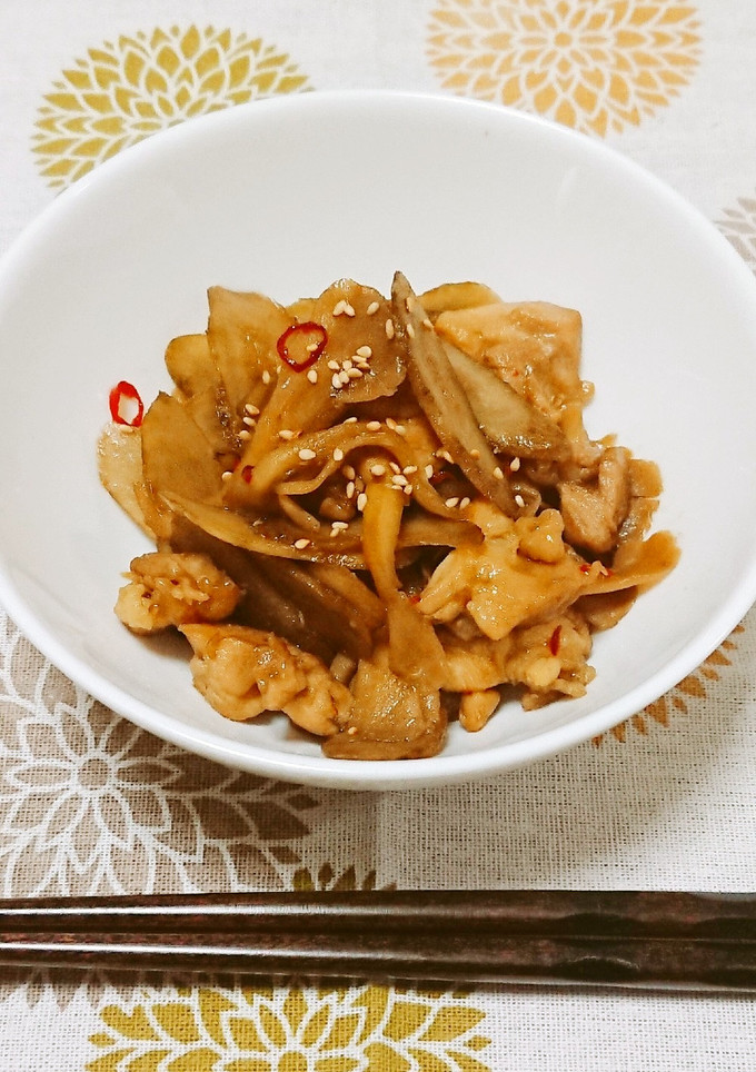 鶏もも肉と舞茸とごぼうの甘辛マヨソテー-レシピのメイン写真