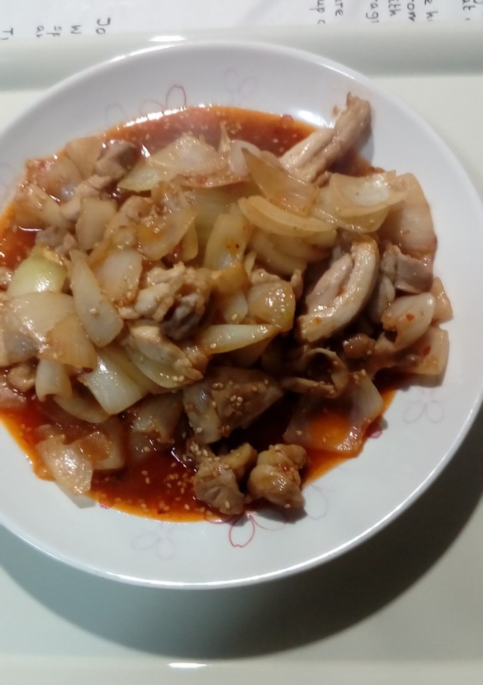 鶏もも肉と玉ねぎのプルコギ風。-レシピのメイン写真