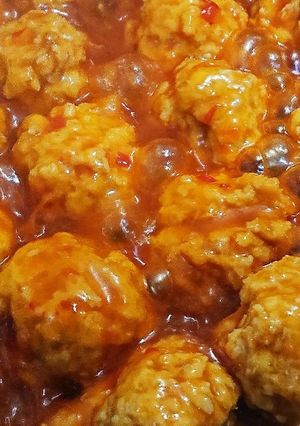 おからパウダー鶏肉団子のチリソース煮込み-レシピのメイン写真