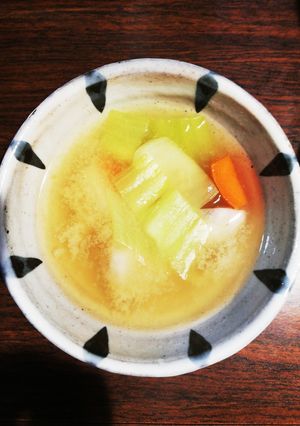 里芋と青菜の麹味噌汁-レシピのメイン写真