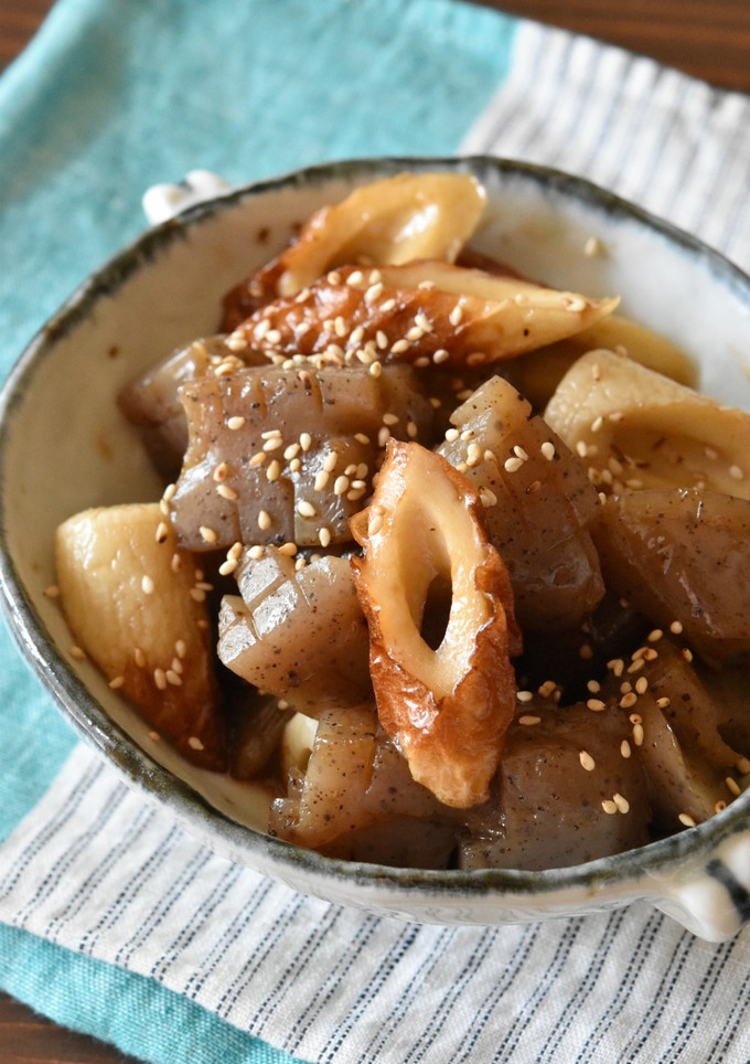 こんにゃくと竹輪の鶏だし炒め【作り置き】-レシピのメイン写真