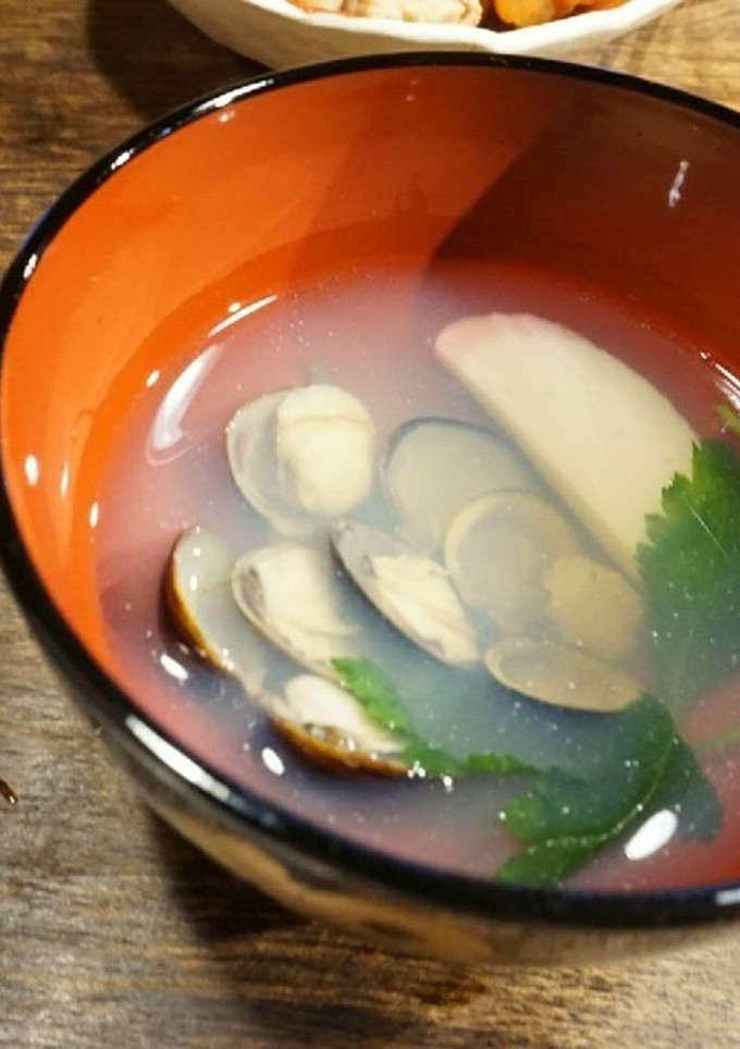 しじみのお吸い物(お食い初めの蛤代用)-レシピのメイン写真