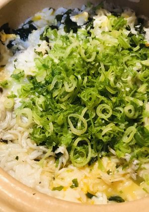雑炊●しらす&ワカメ/昆布にネギどっさり-レシピのメイン写真