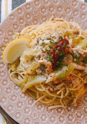 簡単♡ランチに♡サバ缶とキャベツのパスタ-レシピのメイン写真