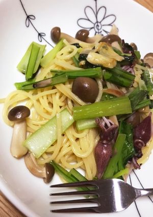 ホタルイカとキノコの和風ペペロンチーノ-レシピのメイン写真