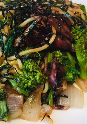 菜の花とほたるいかのさっぱり和風春パスタ-レシピのメイン写真
