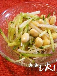 大豆と野菜とじゃこの梅ドレッシング和え♪-レシピのメイン写真