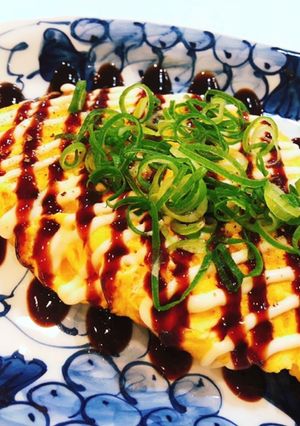 チェック柄がかわいい納豆オムレツ-レシピのメイン写真