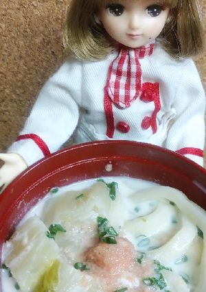 リカちゃん♡たら鍋の〆たらこうどん-レシピのメイン写真