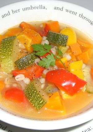 夏野菜と麦のラタトゥユ風スープ-レシピのメイン写真