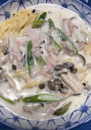 クリームパスタ-レシピのメイン写真
