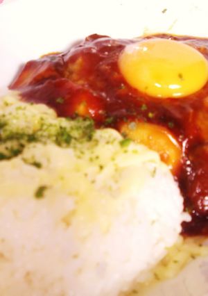 きのことチーズの煮込みハンバーグランチ♪-レシピのメイン写真