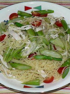 蒸し鶏とグリーンアスパラの冷製パスタ-レシピのメイン写真
