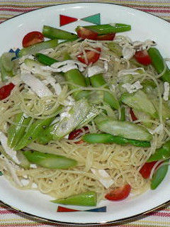 蒸し鶏とグリーンアスパラの冷製パスタ-レシピのメイン写真