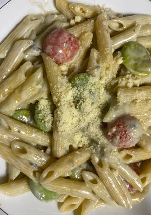 春のゴンゴゾーラチーズのペンネリガーテ-レシピのメイン写真