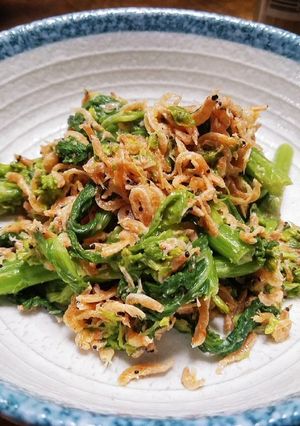 菜の花と干しエビのマヨネーズ炒め-レシピのメイン写真