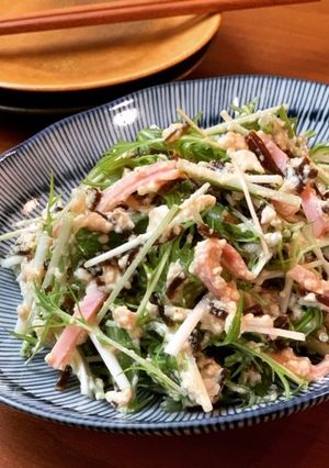 水菜とハムの白和え風サラダ-レシピのメイン写真