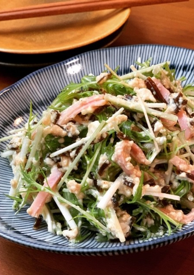水菜とハムの白和え風サラダ-レシピのメイン写真