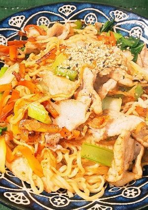 サッポロ一番ごま味で焼きそば-レシピのメイン写真