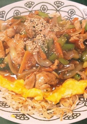 サッポロ一番ごま味であんかけ焼きそば-レシピのメイン写真