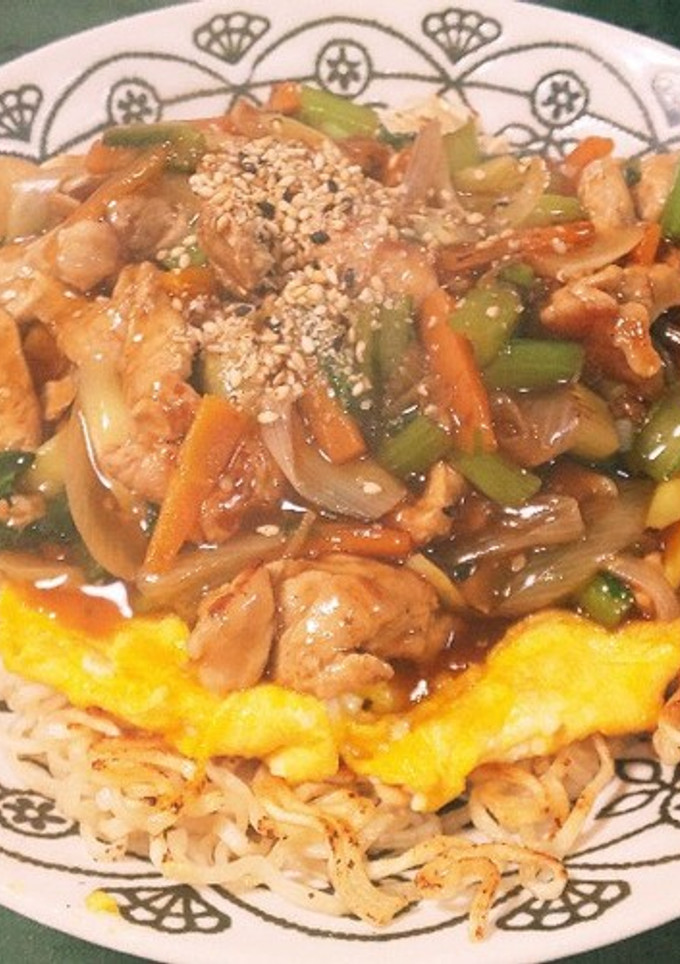 サッポロ一番ごま味であんかけ焼きそば-レシピのメイン写真