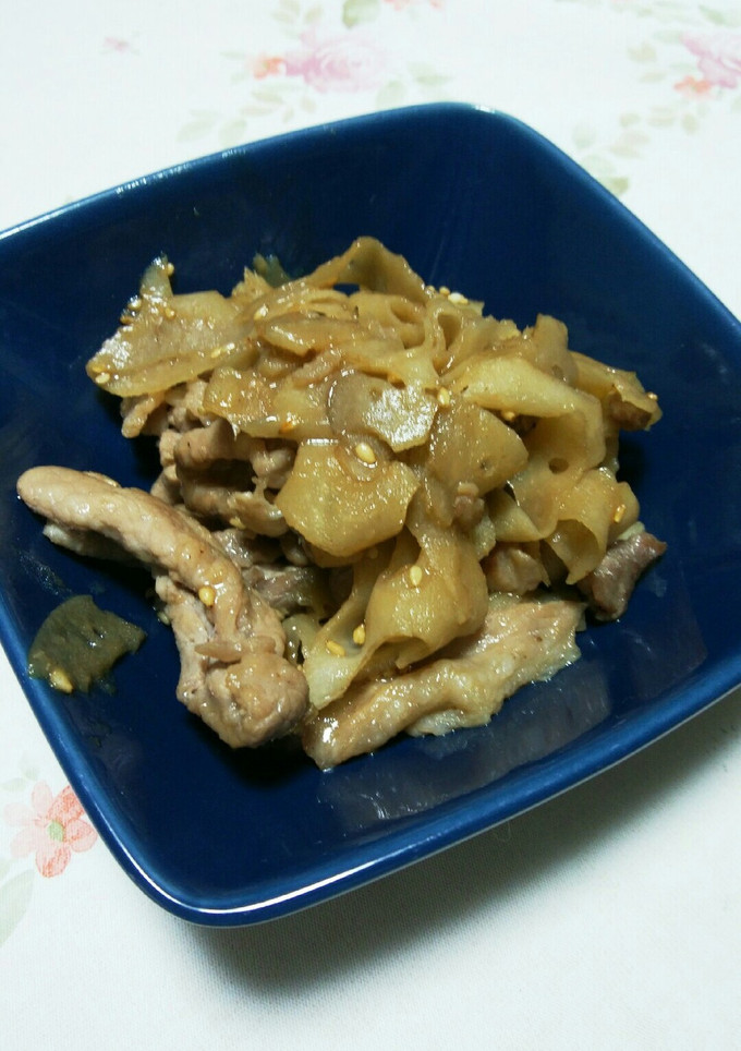 豚肉とレンコンのはちみつショウガ炒め-レシピのメイン写真