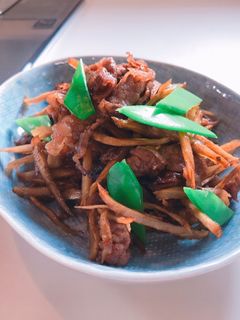 ごぼうと牛肉の炒めもの-レシピのメイン写真