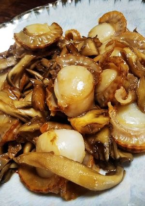 ベビーホタテと舞茸のオイスターソース炒め-レシピのメイン写真
