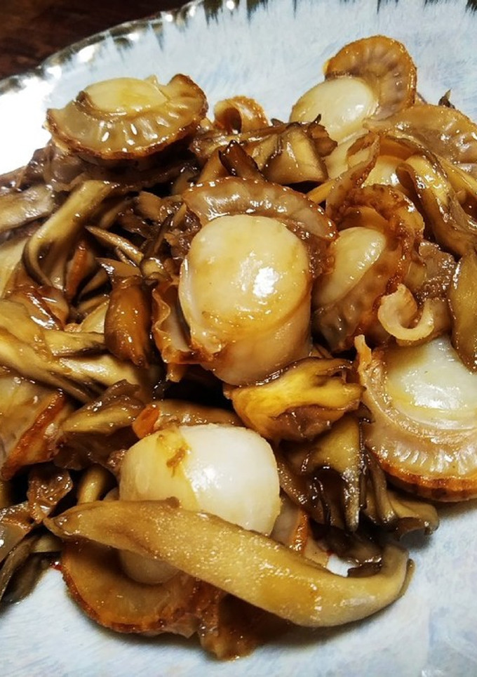 ベビーホタテと舞茸のオイスターソース炒め-レシピのメイン写真