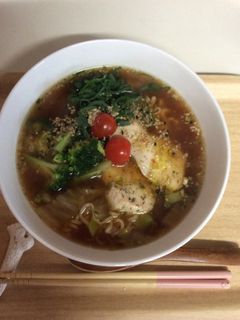 サラダチキンゴマ味しょうゆラーメン-レシピのメイン写真